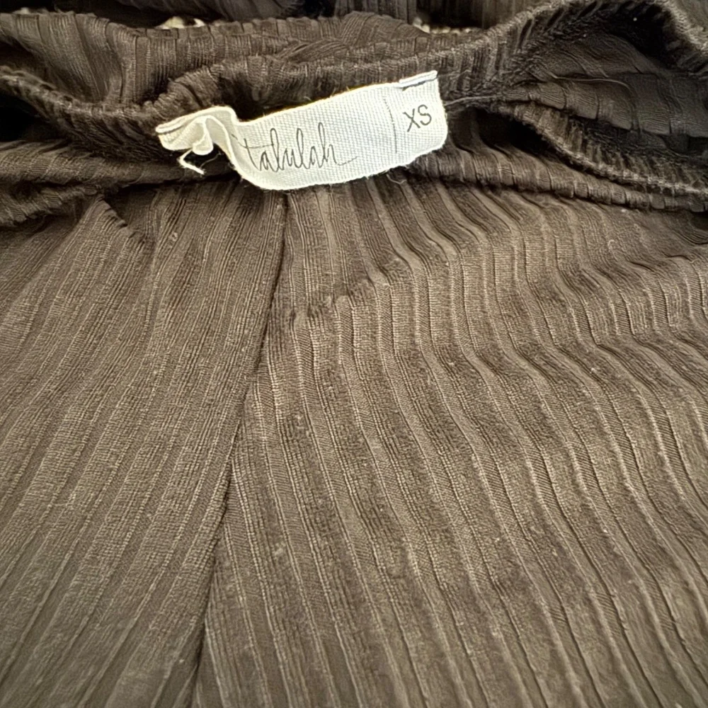 TALULAH Black Ribbed Pajama Top and Wide-Leg Pants